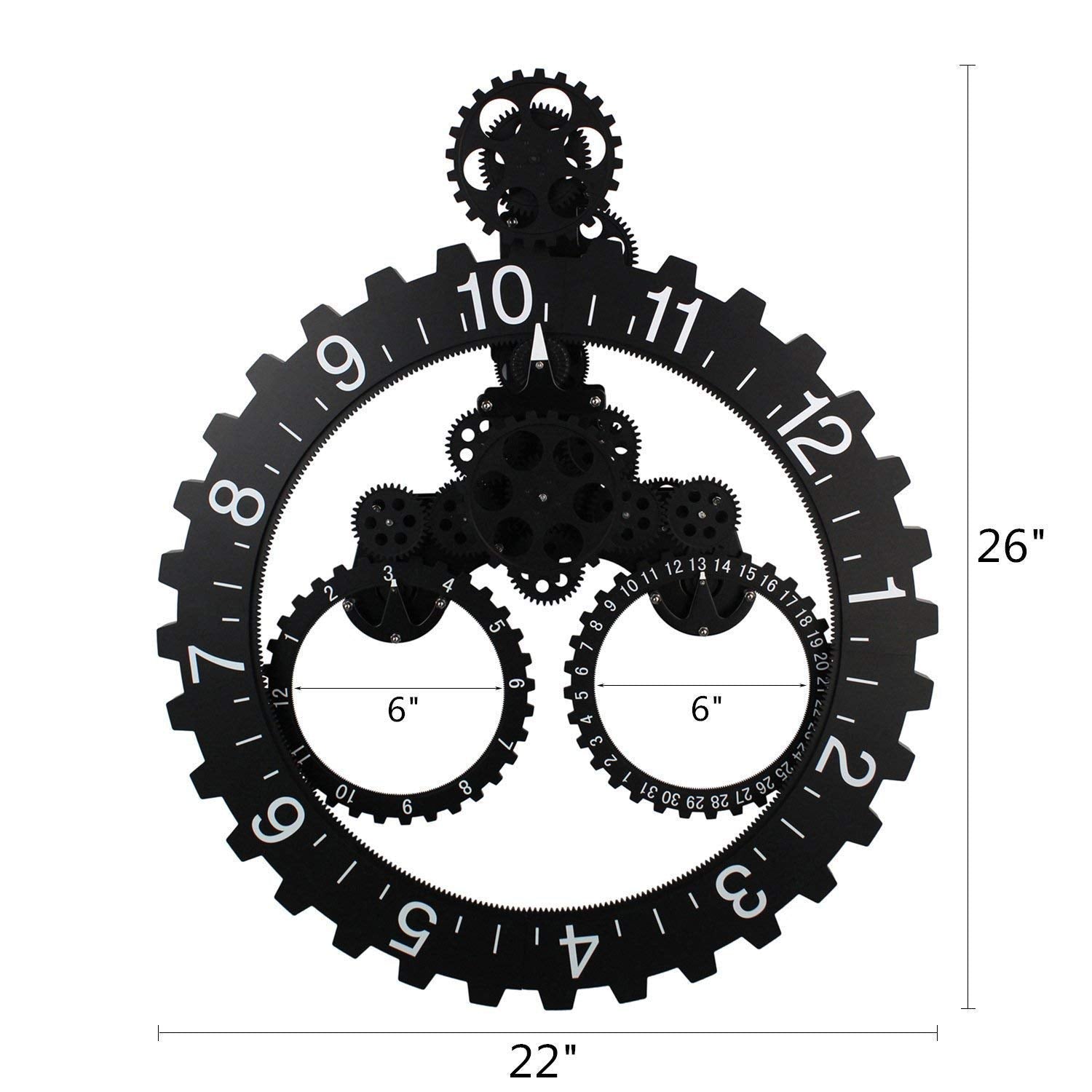 Gear-Driven Retro Wall Clock