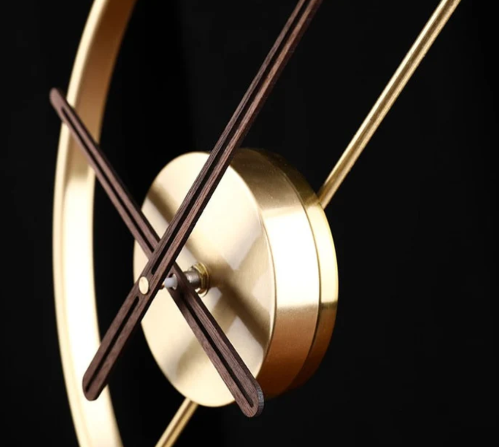 Transparent Acrylic Table Clock - Gold (Marble Base)