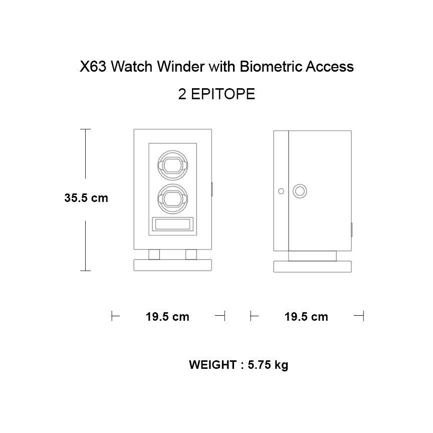 X63 Automatic Winder - Biometric Locking - 2 Watches