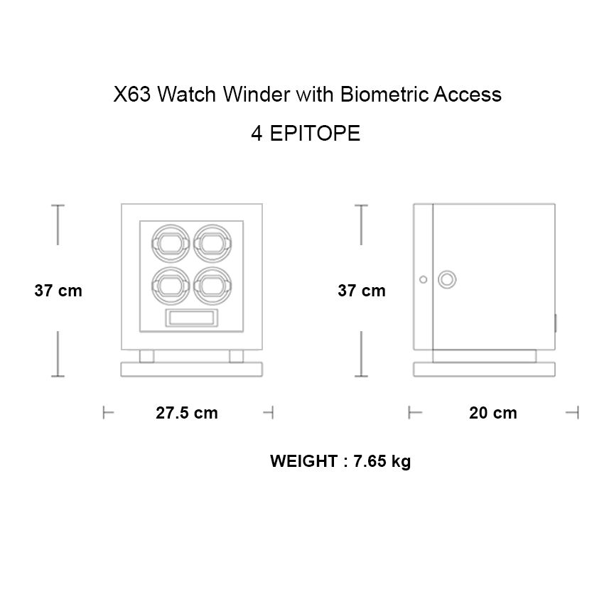 X63 Automatic Winder - Biometric Locking - 4 Watches