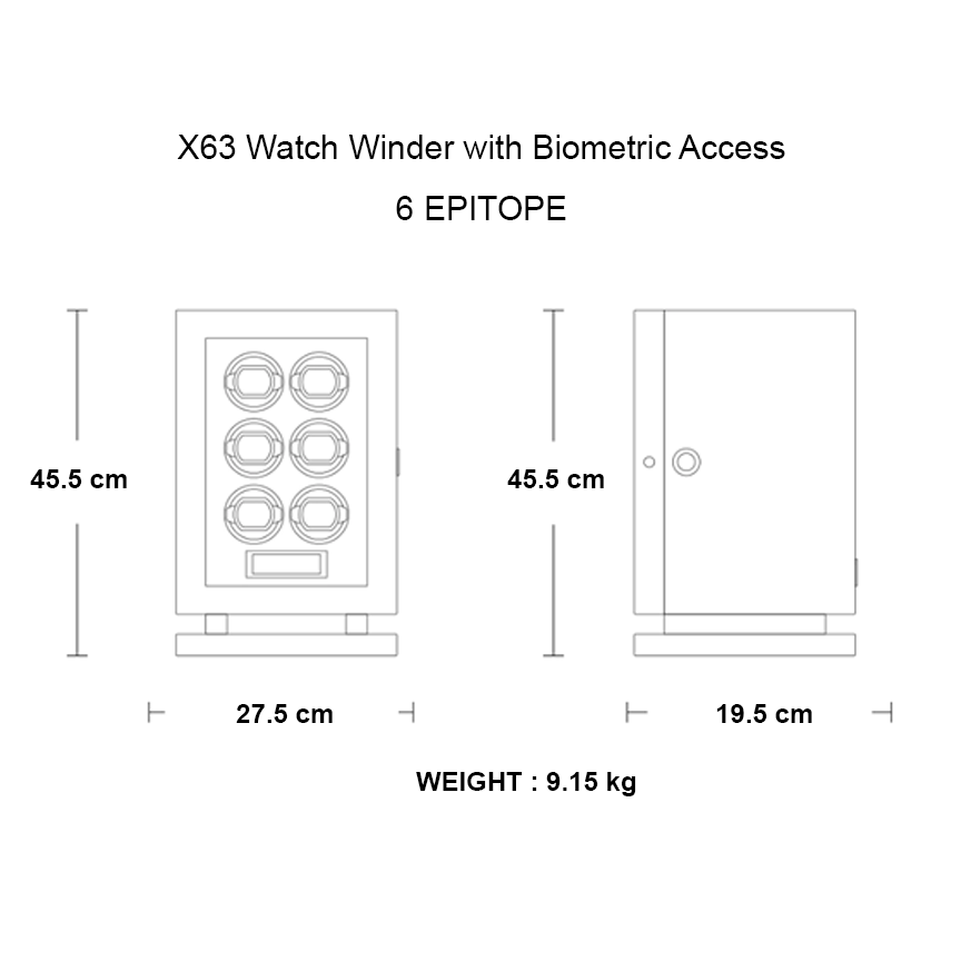 X63 Automatic Winder - Biometric Locking - 6 Watches