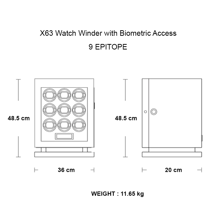 X63 Automatic Winder - Biometric Locking - 9 Watches