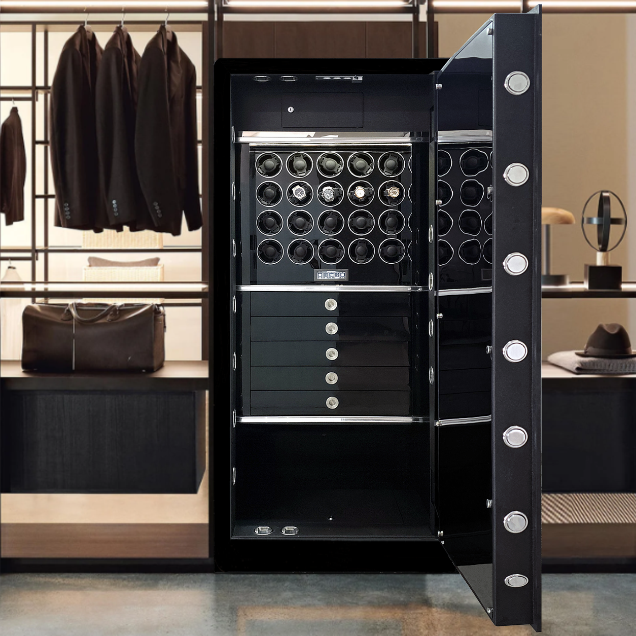 Elite XL - Gloss Black Laminate - Safe Locker