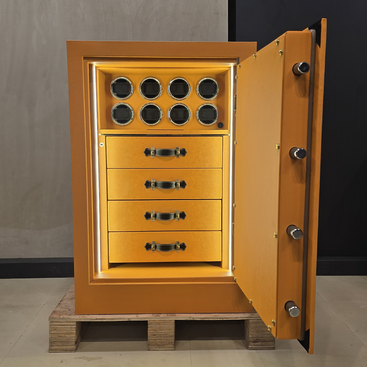 FAWES Elite S Layout 3 Leather Security Safe – Front Open View
