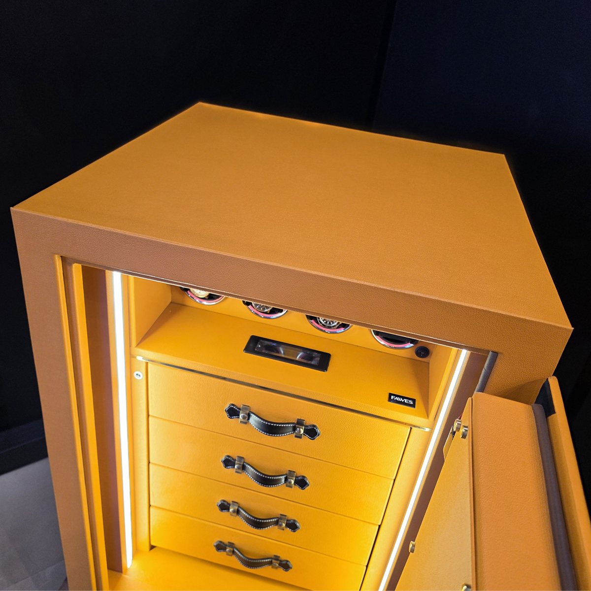 FAWES Elite S Layout 3 Leather Security Safe – Three Quarter View
