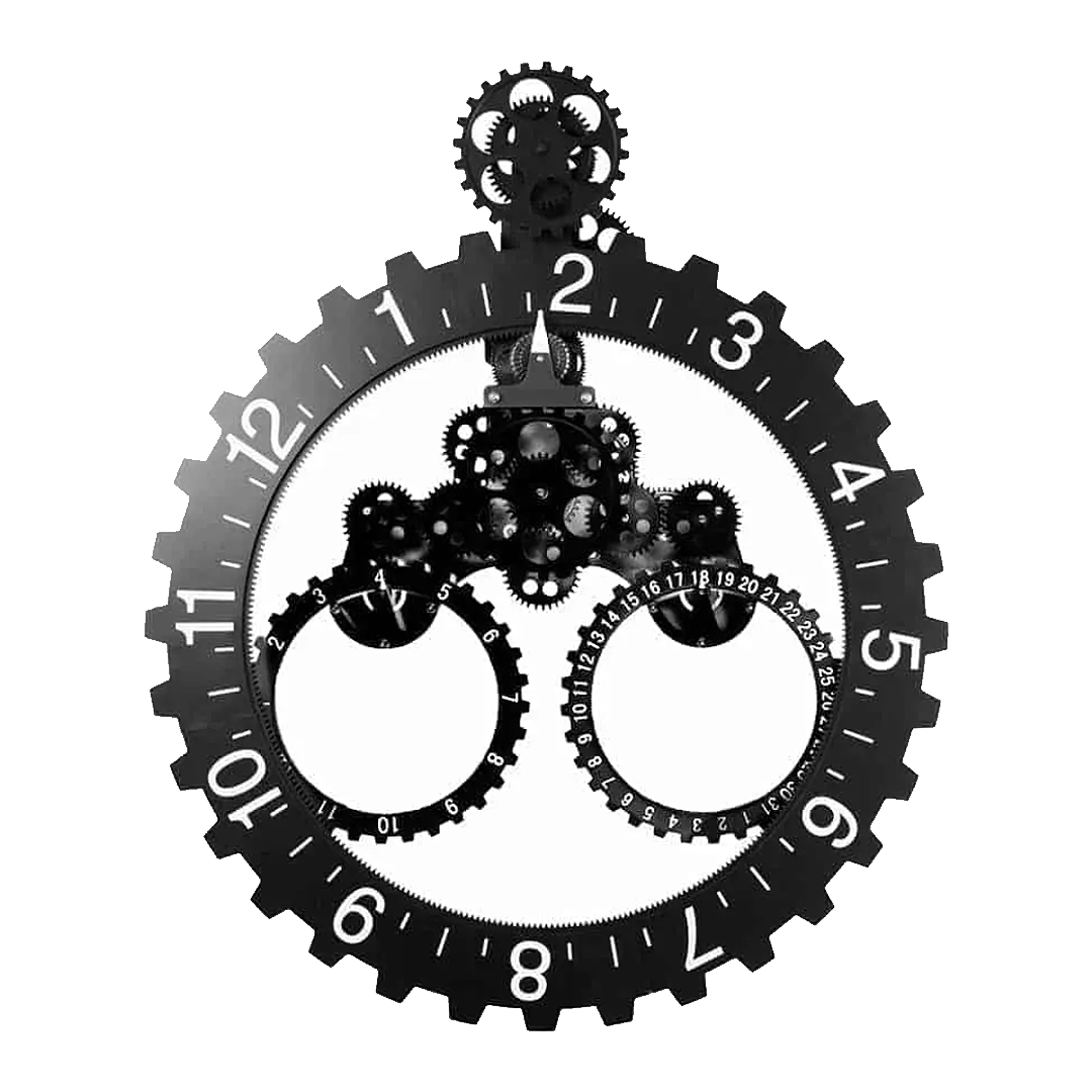 Gear-Driven Retro Wall Clock