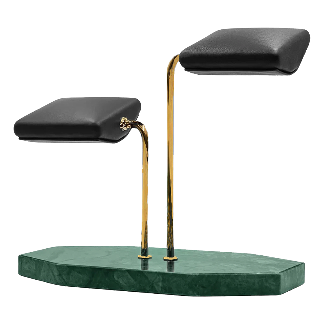 Hexagonal Luxury Watch Stand - Double Cushion - Green