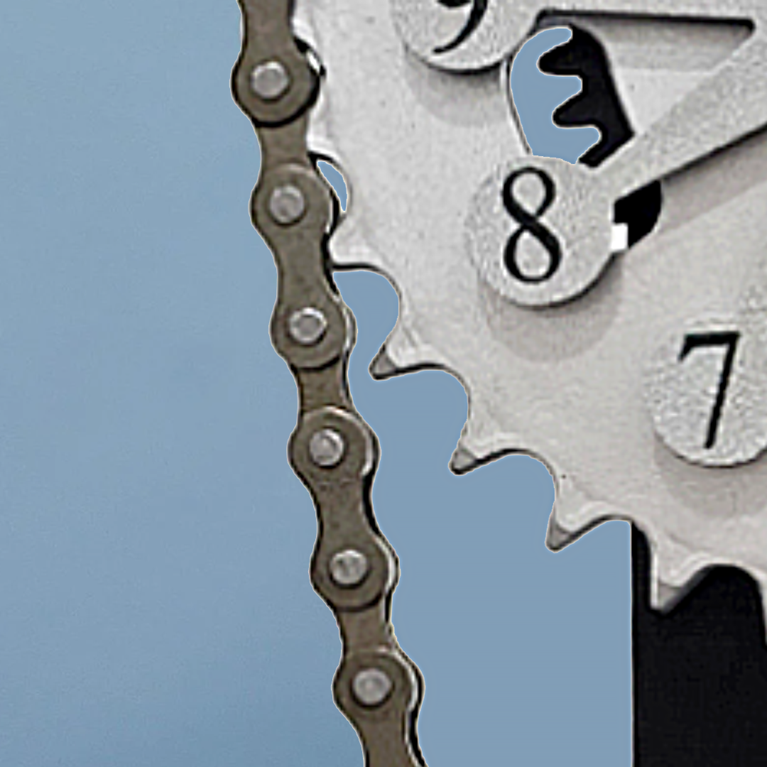 Rotating Gear Chain Clock
