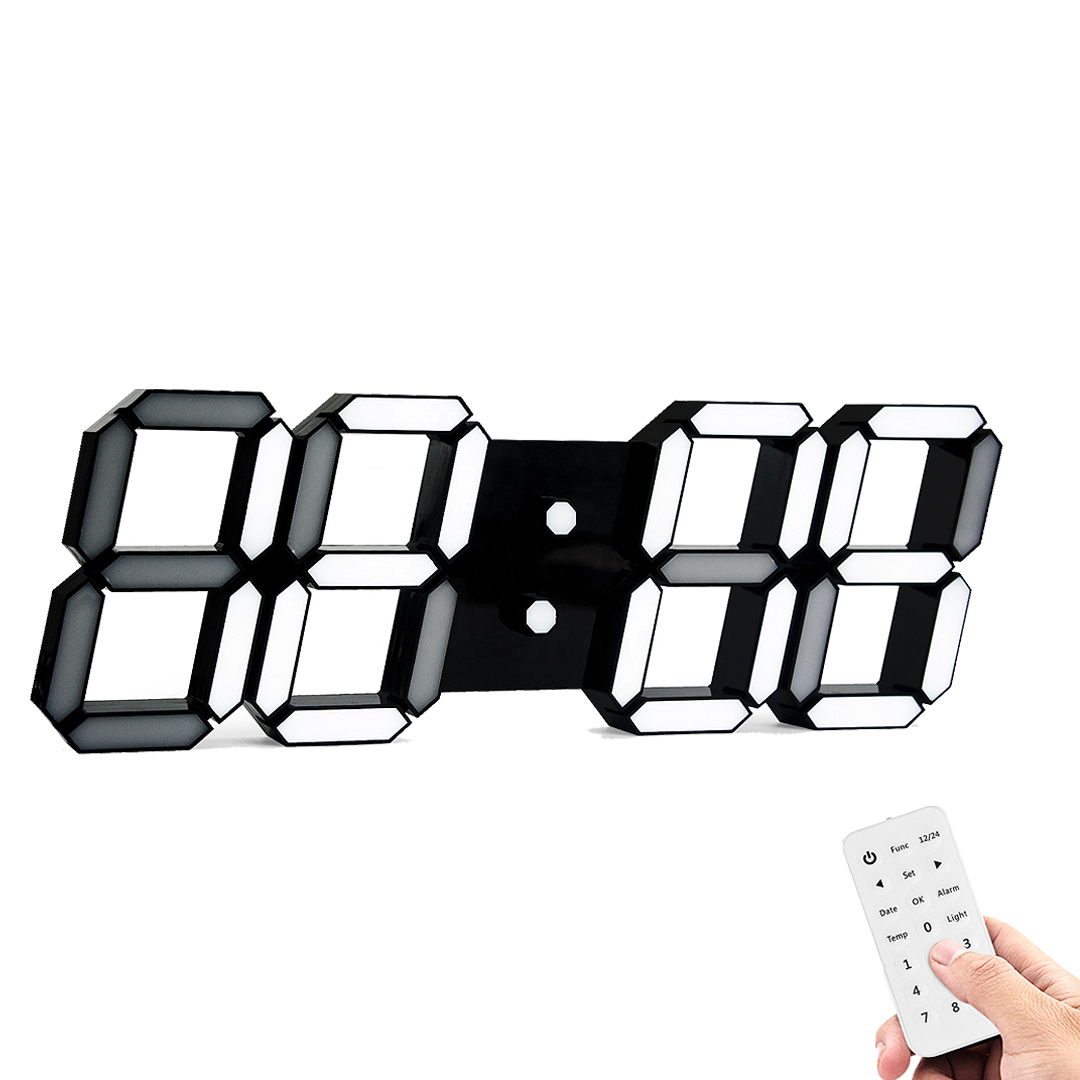 Multi Function LED Wall Clock with Remote Control 15"