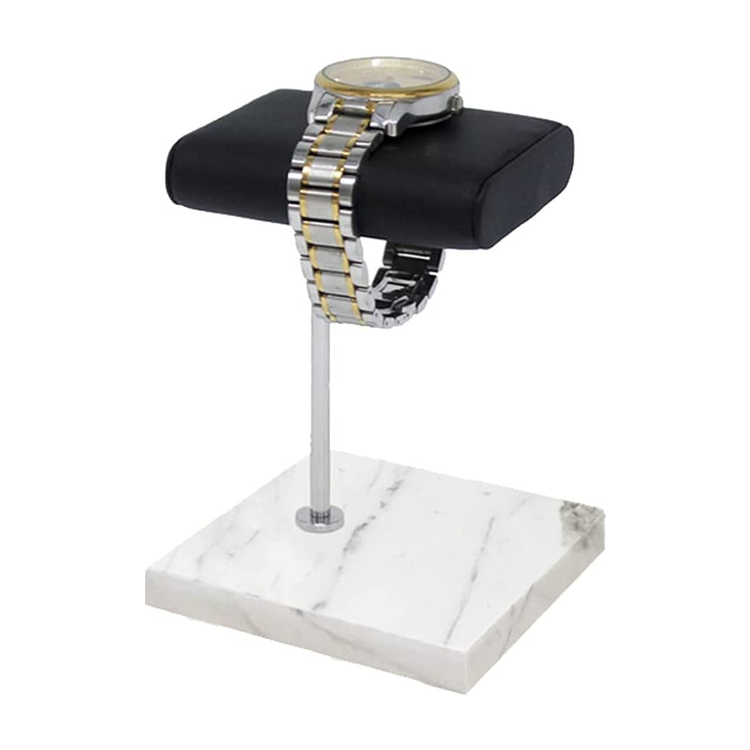 Luxury Watch Stand - Single Cushion (Marble Base) - White