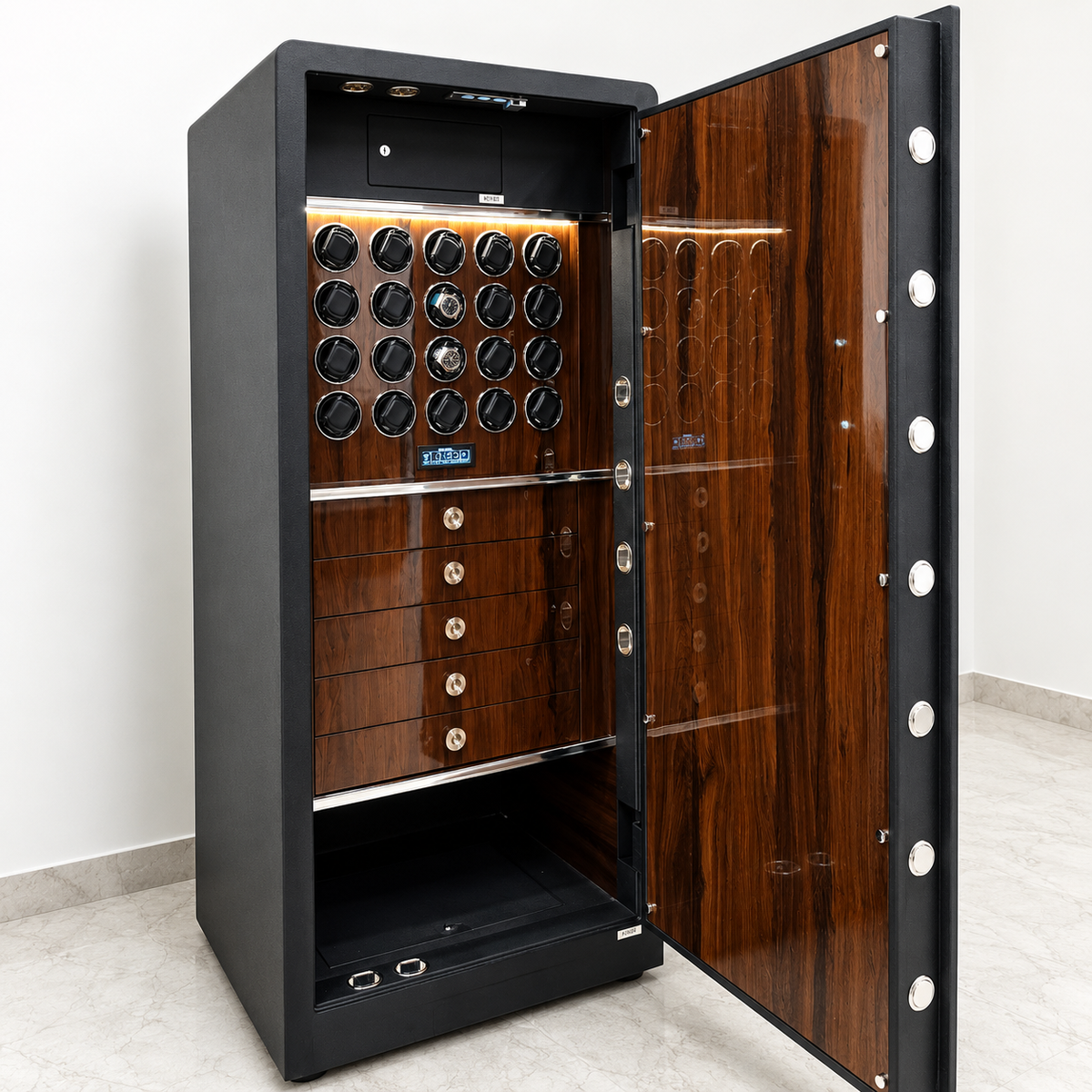 FAWES Elite XL Brown Laminate Security Safe – front view