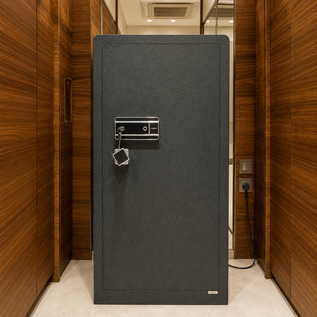 FAWES Elite XL Brown Laminate Security Safe – interior view