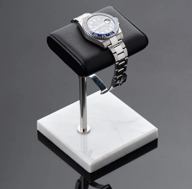 Luxury Watch Stand - Single Cushion (Marble Base) - White