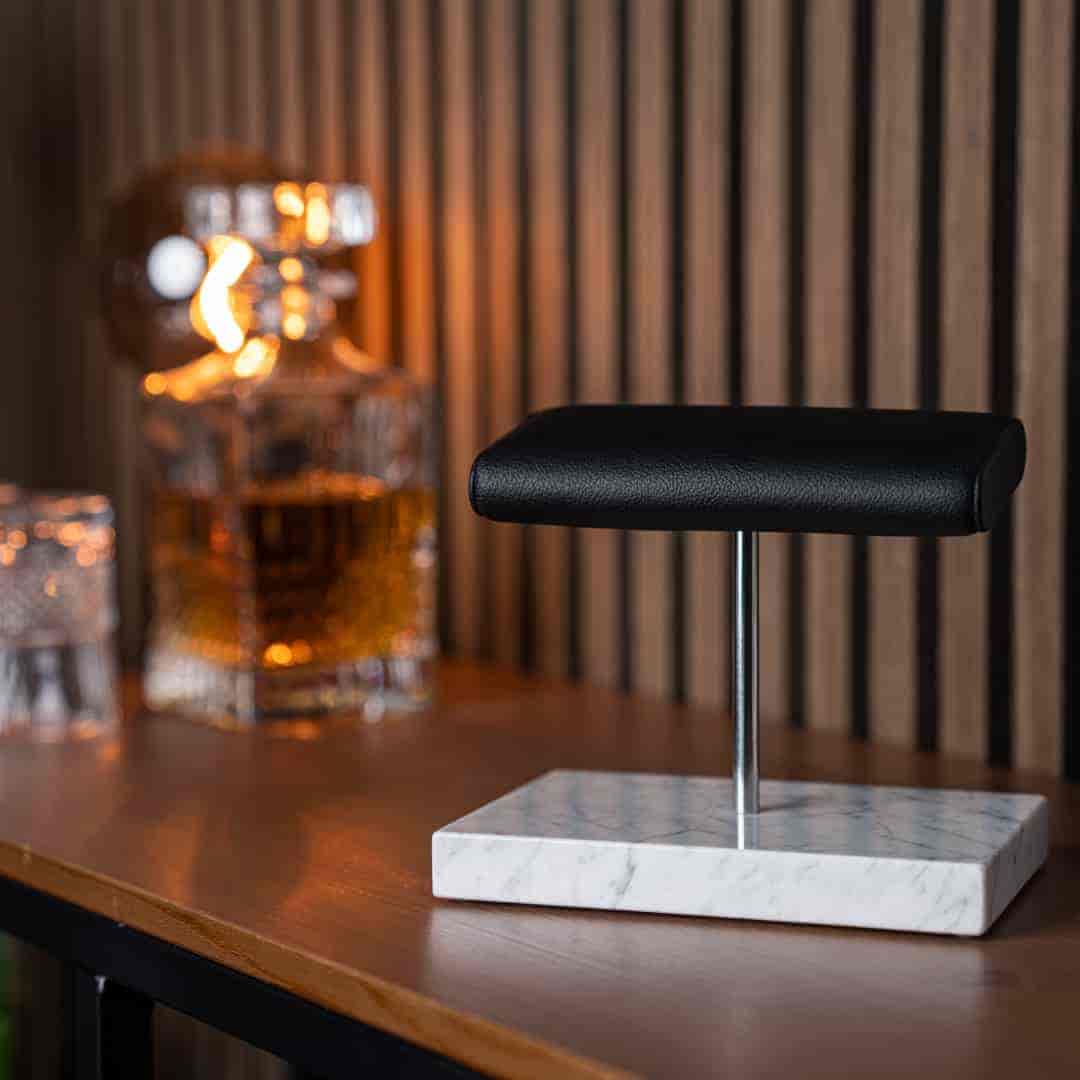 Luxury Watch Stand - Double Cushion (Marble Base) - White