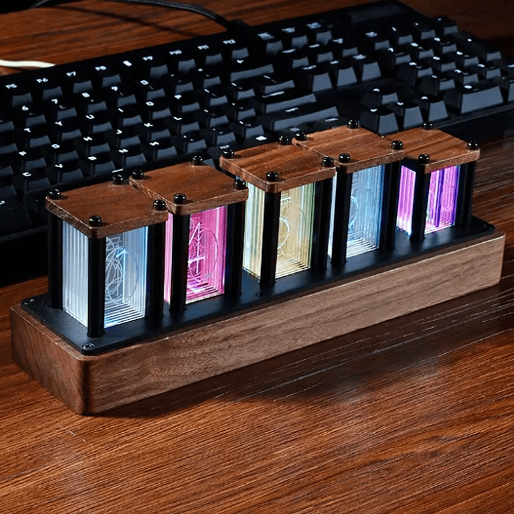 RGB LED Glow tube Digital Table Clock