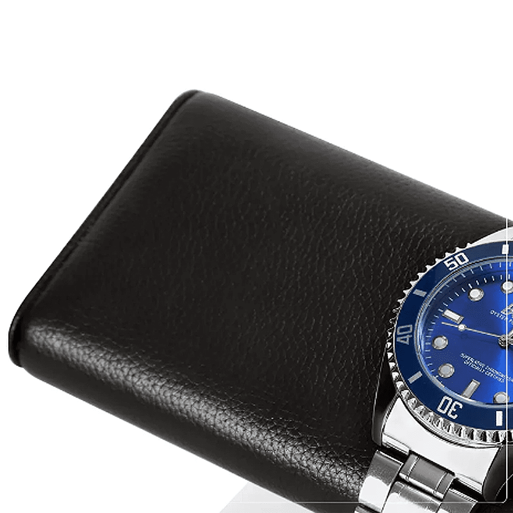 Luxury Watch Stand - Double Cushion (Marble Base) - Black