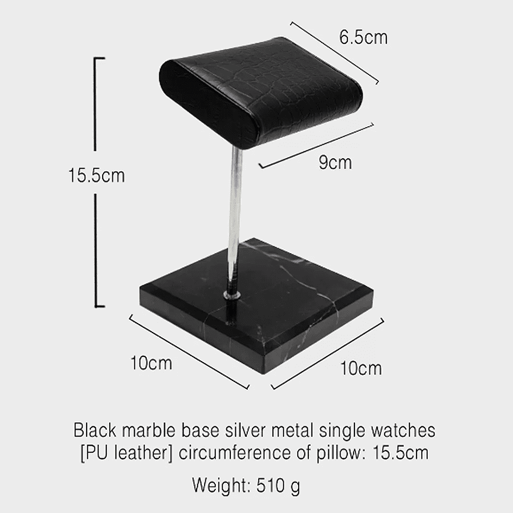 Luxury Watch Stand - Single Cushion (Marble Base) - Black