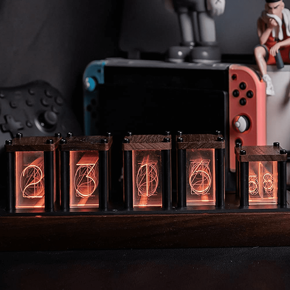 RGB LED Glow tube Digital Table Clock