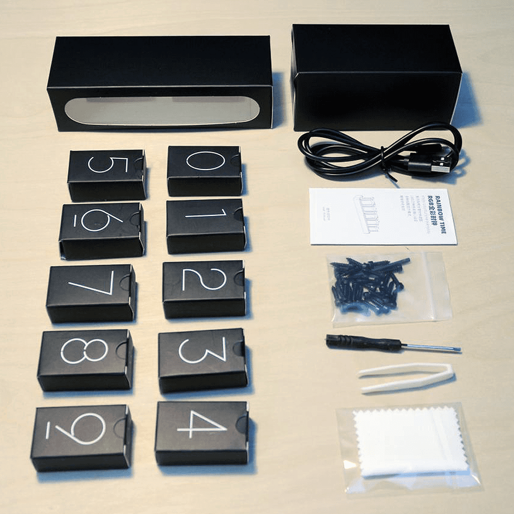 RGB LED Glow tube Digital Table Clock