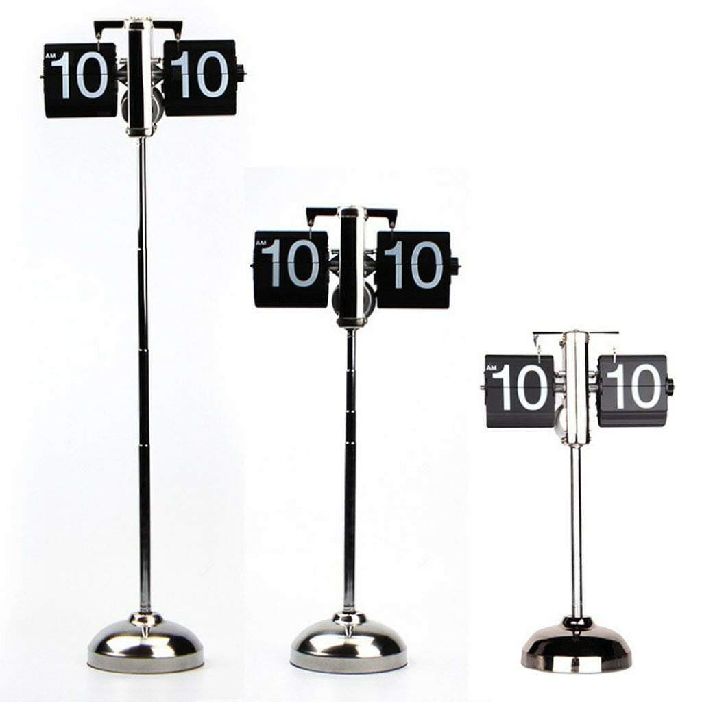 Auto Flip Table Clock Vintage Style - Height Adjustable