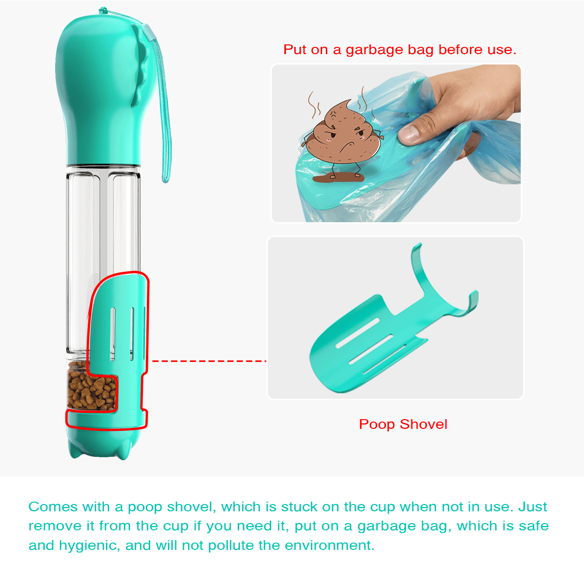 4 in 1 Portable Multi-functional Pet Water Bottle - 300ml & 500ml