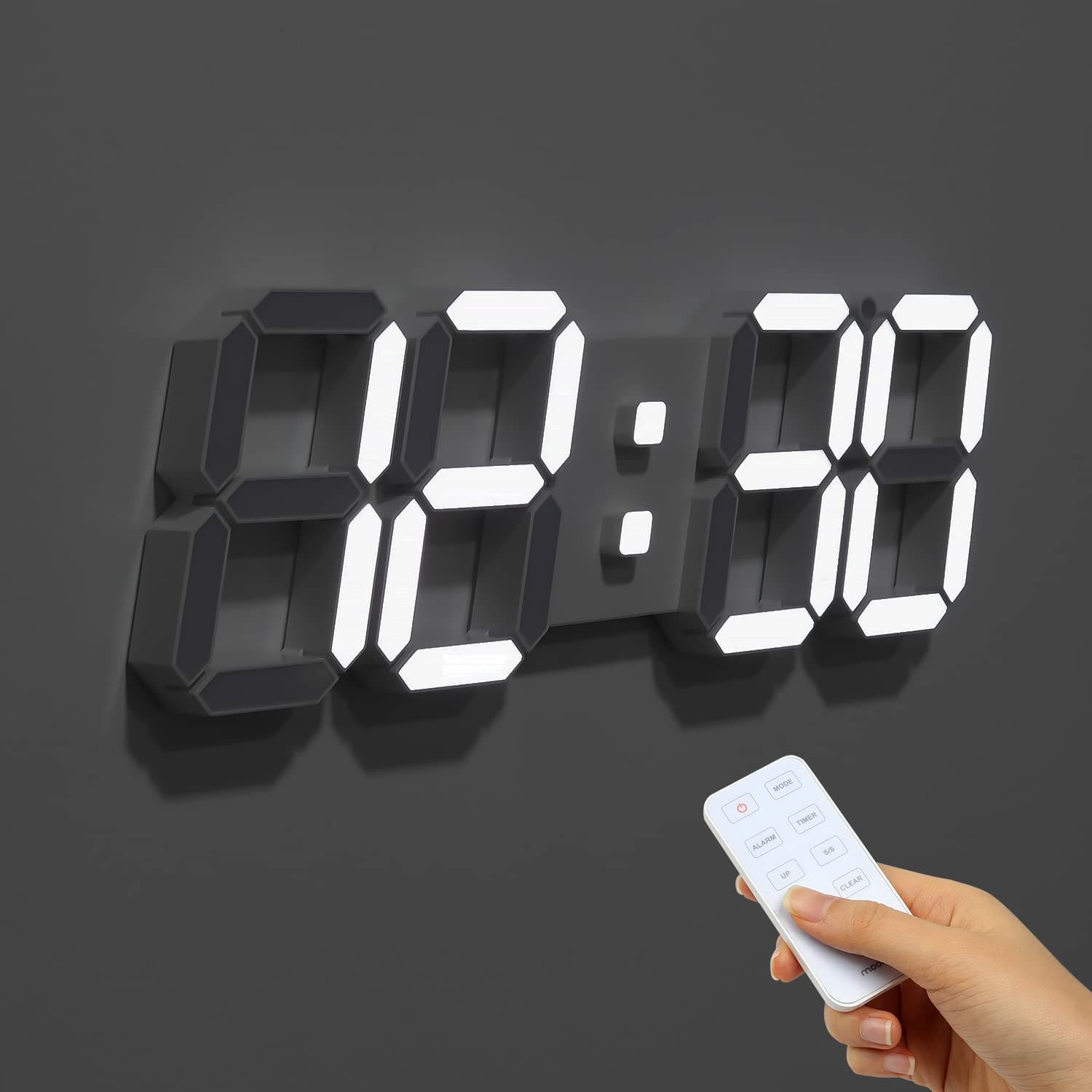Multi Function LED Wall Clock with Remote Control 15"