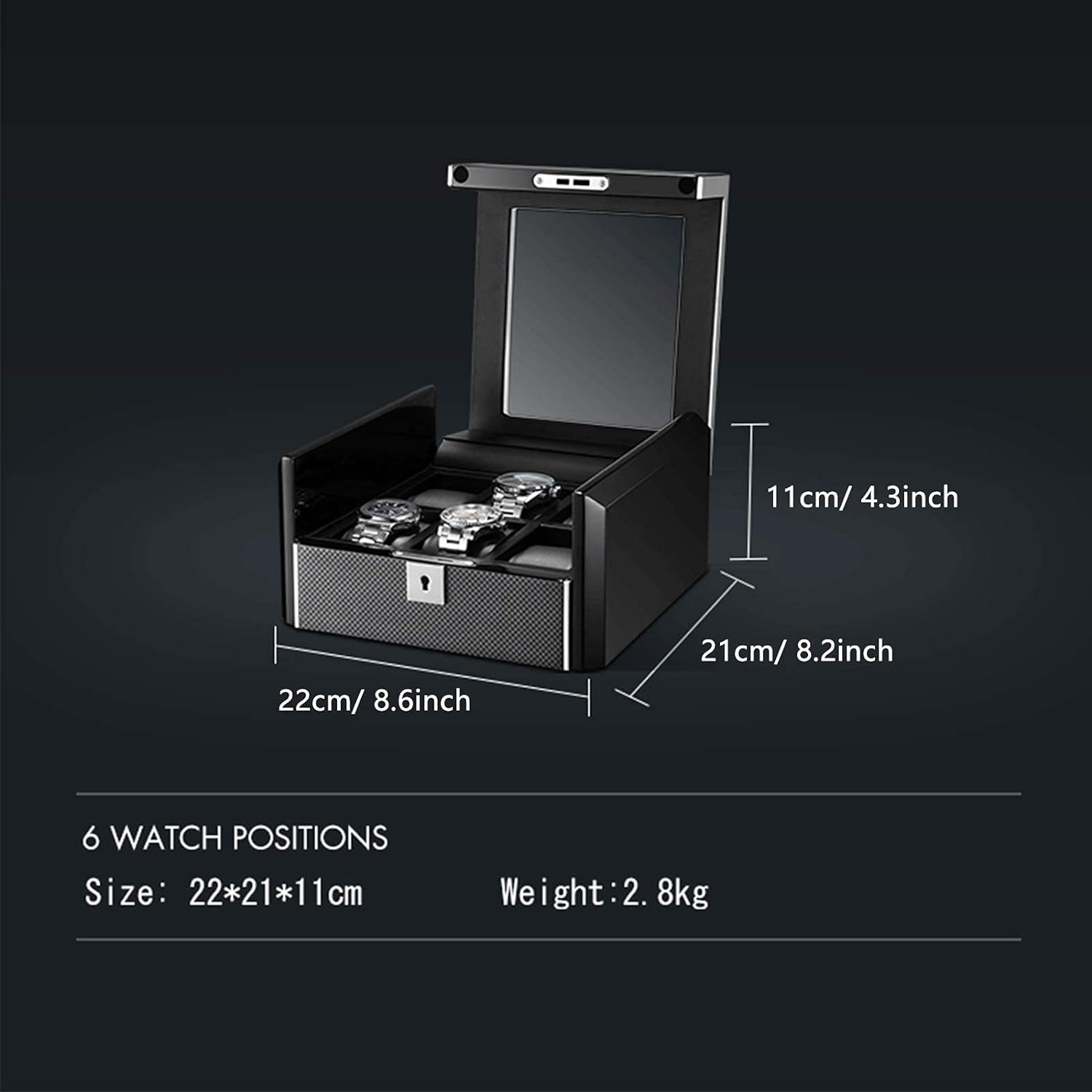 Elite - Watch Storage Box - 6 Watches