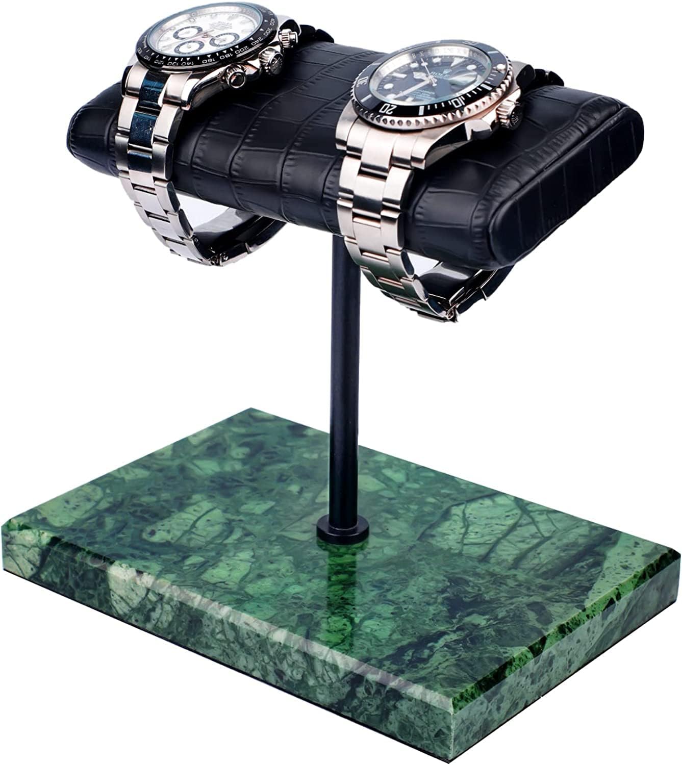 Luxury Watch Stand - Double Cushion (Marble Base) - Green