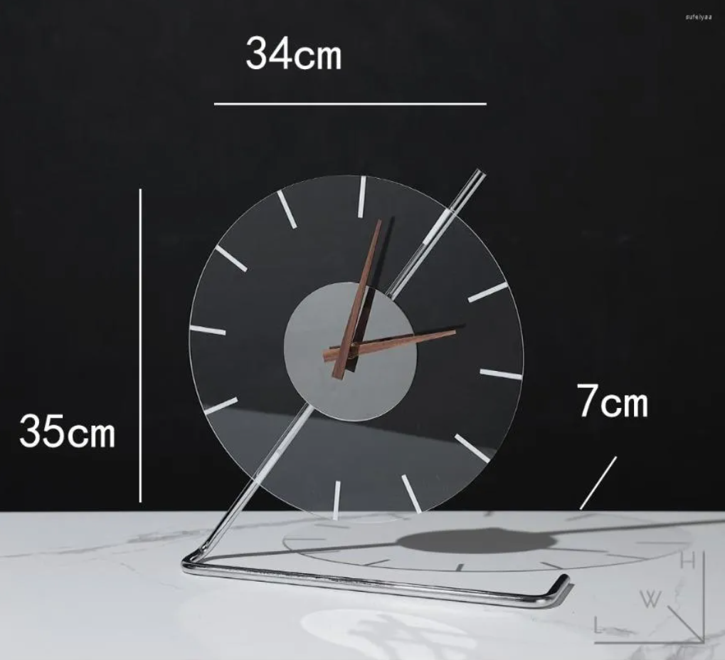 Transparent Acrylic Table Clock - Silver