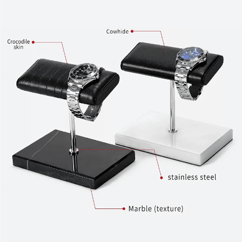 Luxury Watch Stand - Double Cushion (Marble Base) - White