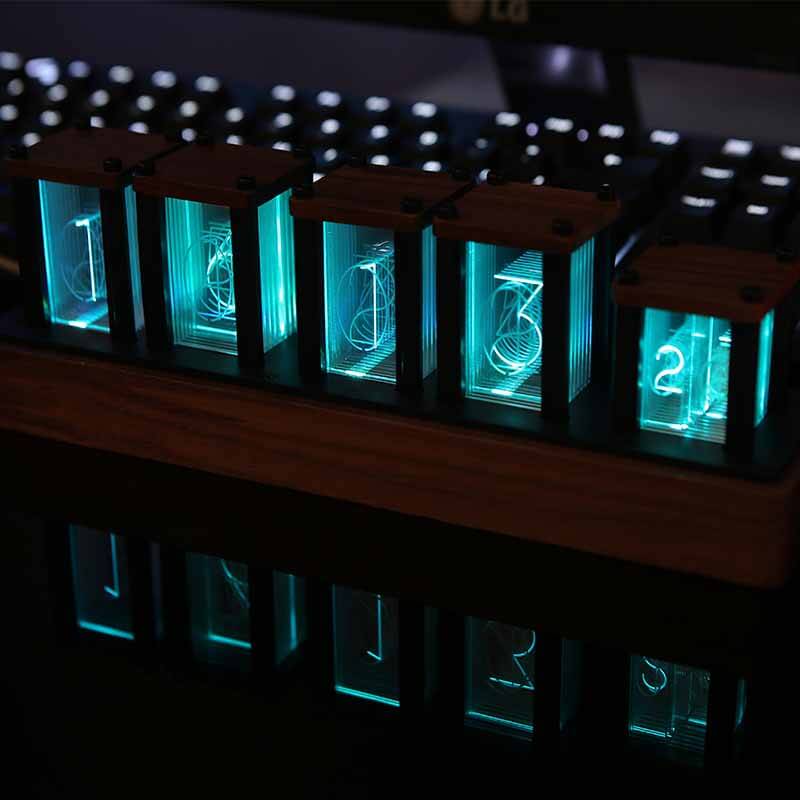 RGB LED Glow tube Digital Table Clock